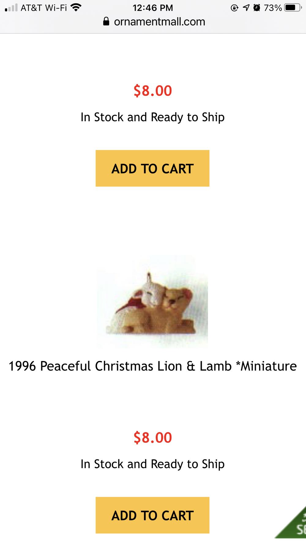 Peaceful Christmas Lion And Lamb  ornament collectible - Main Image 1
