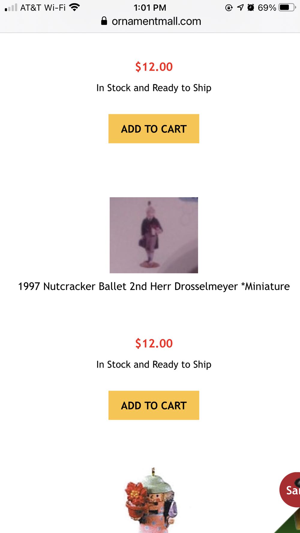 1997 Nutcracker Ballet 2 Herr Drosselmer  ornament collectible - Main Image 1