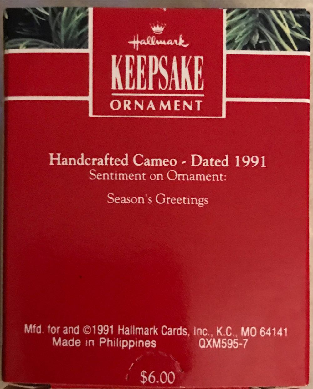 Cardinal Cameo - Miniature ornament collectible [Barcode 070000027673] - Main Image 2