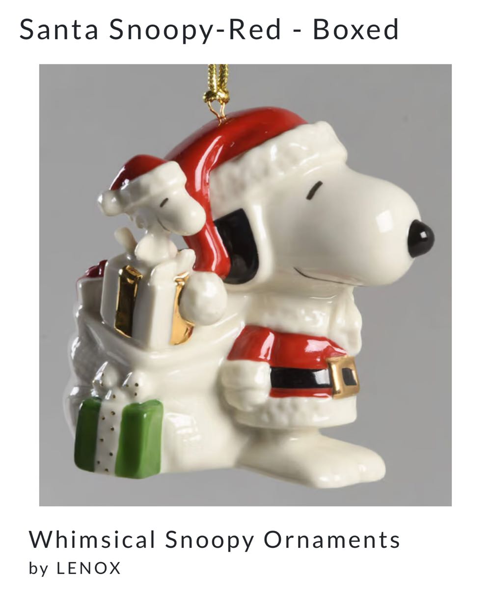 Santa Snoopy - Snoopy (Peanuts) ornament collectible [Barcode 091709488718] - Main Image 2