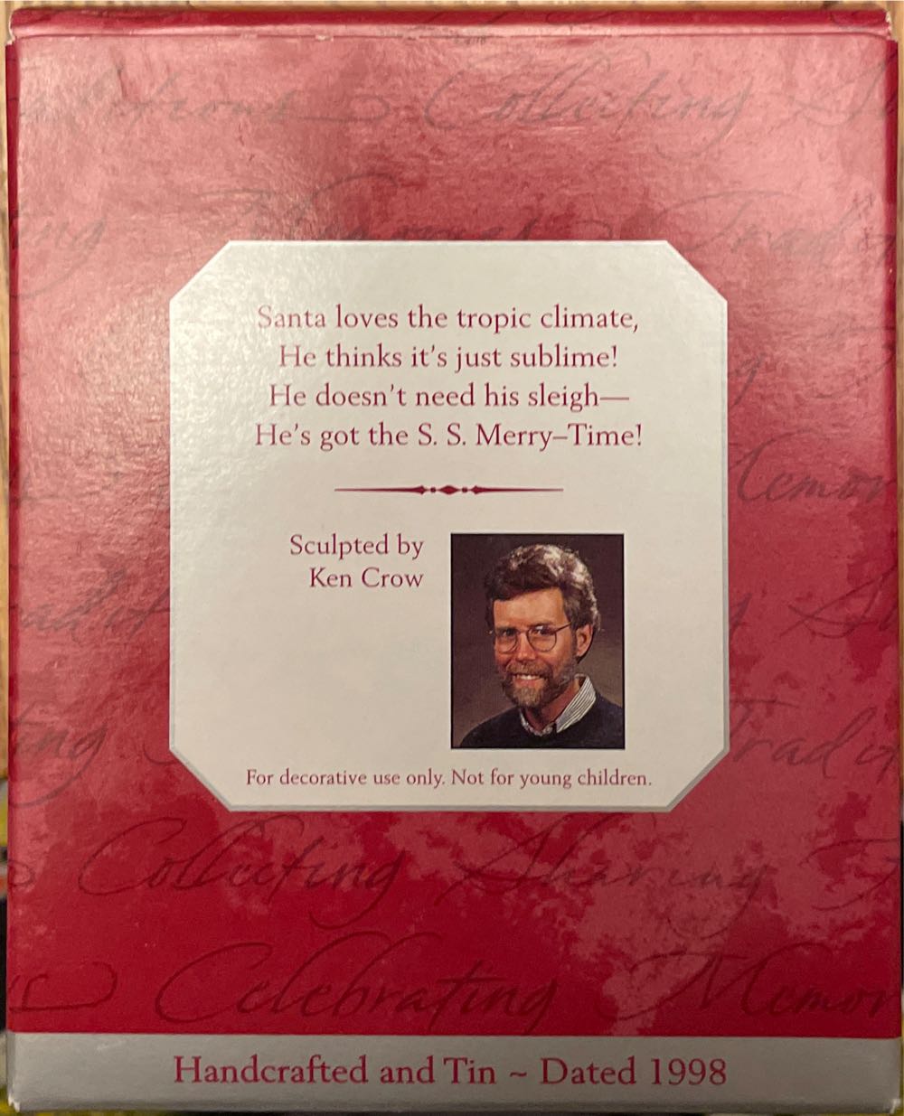 Cruising Into Christmas - Pressed Tin Toys (Santa, Boat) ornament collectible [Barcode 015012425291] - Main Image 2