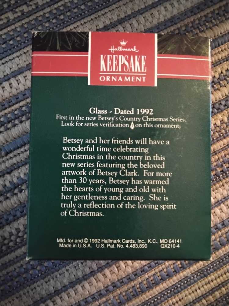 Betsey’s Country Christmas #1  ornament collectible [Barcode 070000027390] - Main Image 2