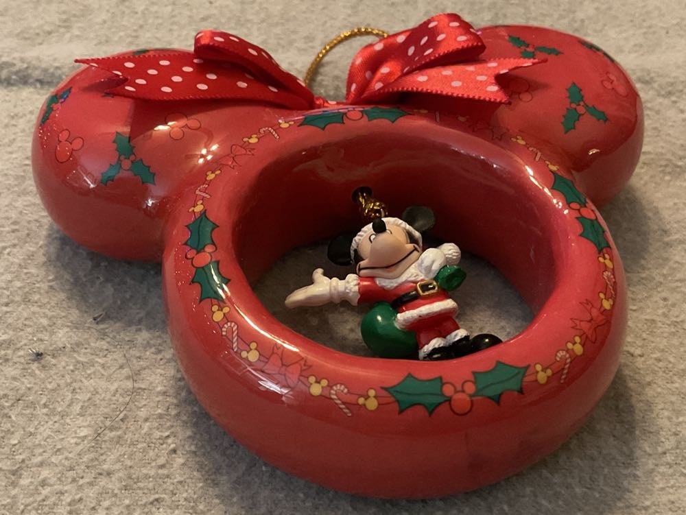 Mickey Mouse Ears With Mickey As Santa - Enesco mickey unlimited (Disney Mickey And Minnie) ornament collectible [Barcode 045544365765] - Main Image 4