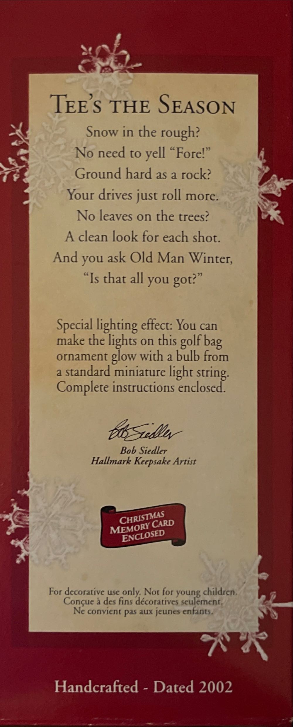 Tees The Season  (Sports - Golf) ornament collectible [Barcode 015012692990] - Main Image 3