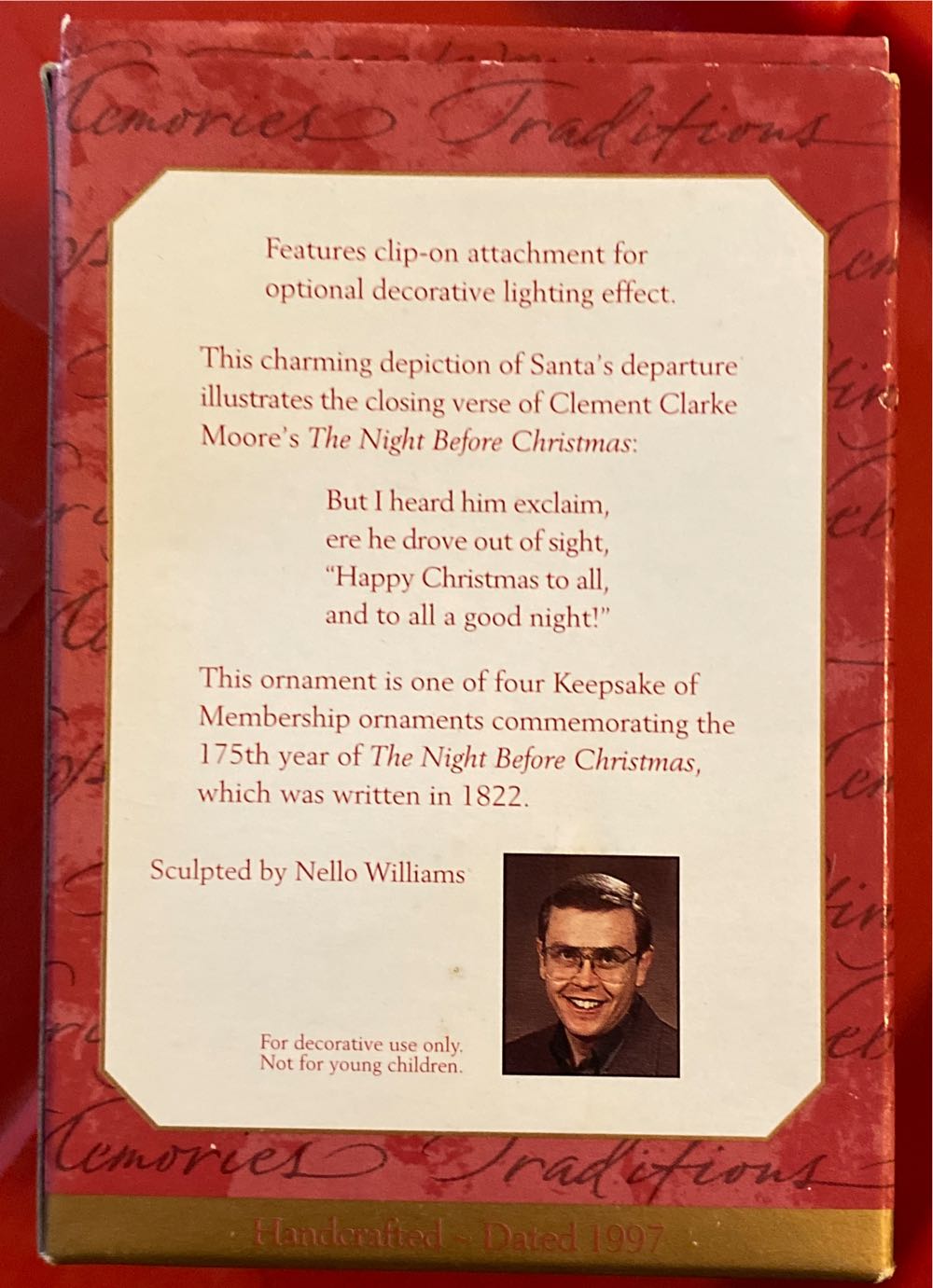 Happy Christmas To All! - Keepsake Of Membership (Santa) ornament collectible - Main Image 2