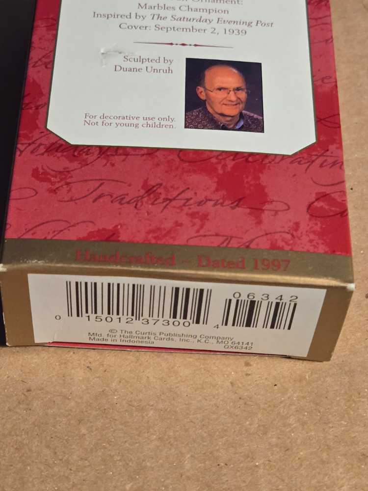 Norman Rockwell Marbles Champion  (Norman Rockwell) ornament collectible [Barcode 015012373004] - Main Image 3