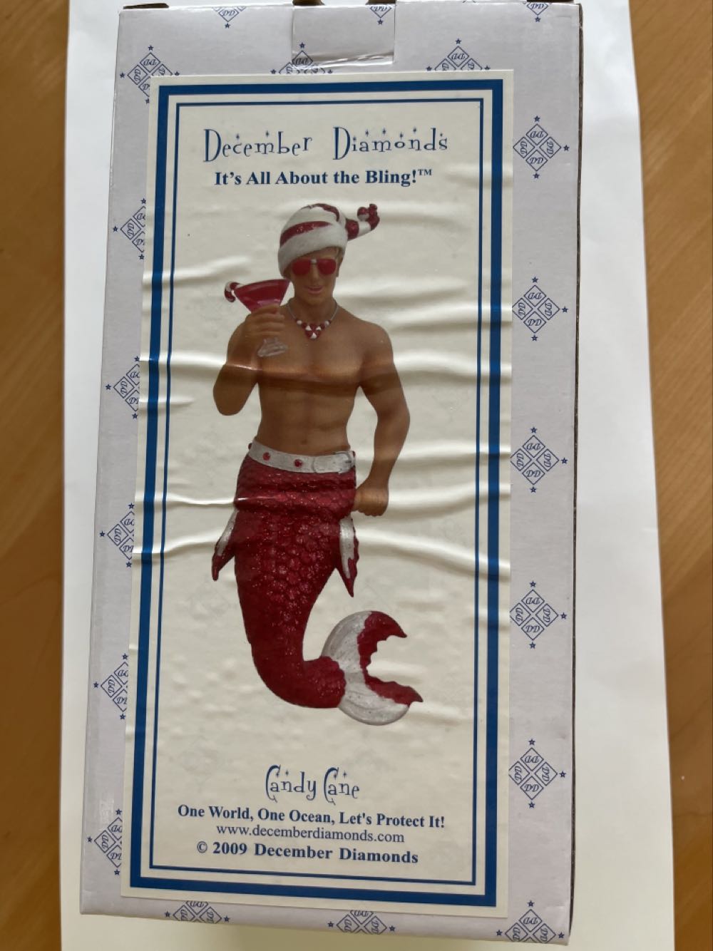 Candy Cane Mernman #55-90718 - It’s All About The Bling! (One World, One Ocean, Let’s Protect It!) ornament collectible [Barcode 807962907183] - Main Image 3