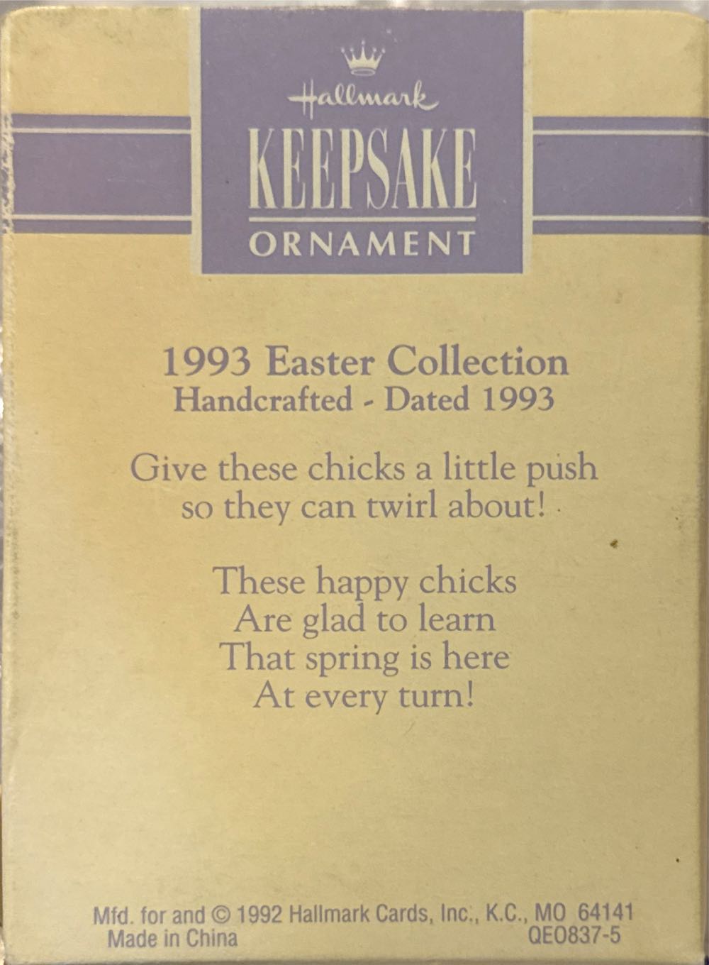 Easter Collection Chicks-on-a-Twirl  (Easter) ornament collectible [Barcode 015012039863] - Main Image 3