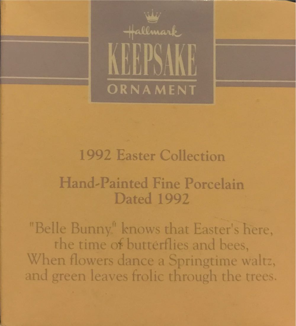 Belle Bunny  (Easter) ornament collectible [Barcode 070000045622] - Main Image 2