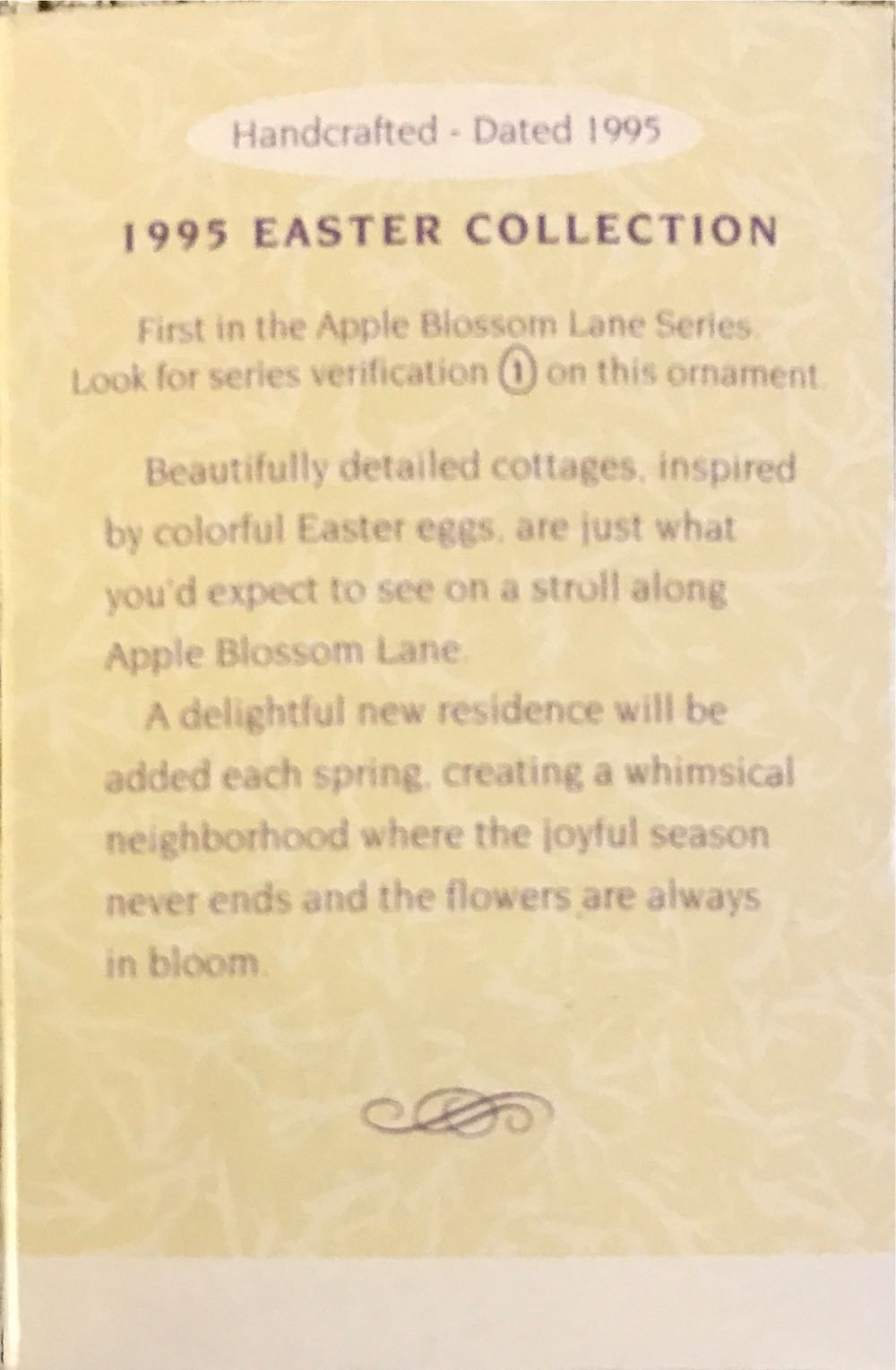 Easter Collection Apple Blossom Lane #1 - Apple Blossom Lane (Spring) ornament collectible [Barcode 015012246186] - Main Image 2