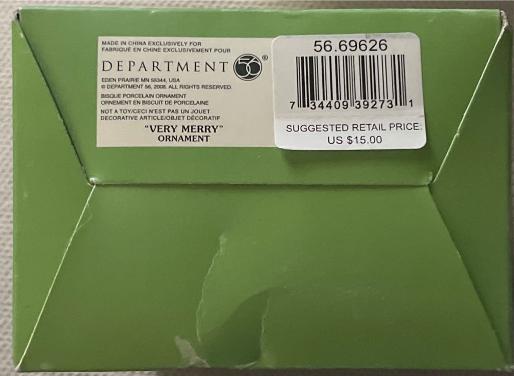 Snowbabies Very Merry Ornament Dept 56 Snow Babies 56.69626 Celebrations - Snowbabies Celebrations (Snowbabies) ornament collectible [Barcode 734409392731] - Main Image 2