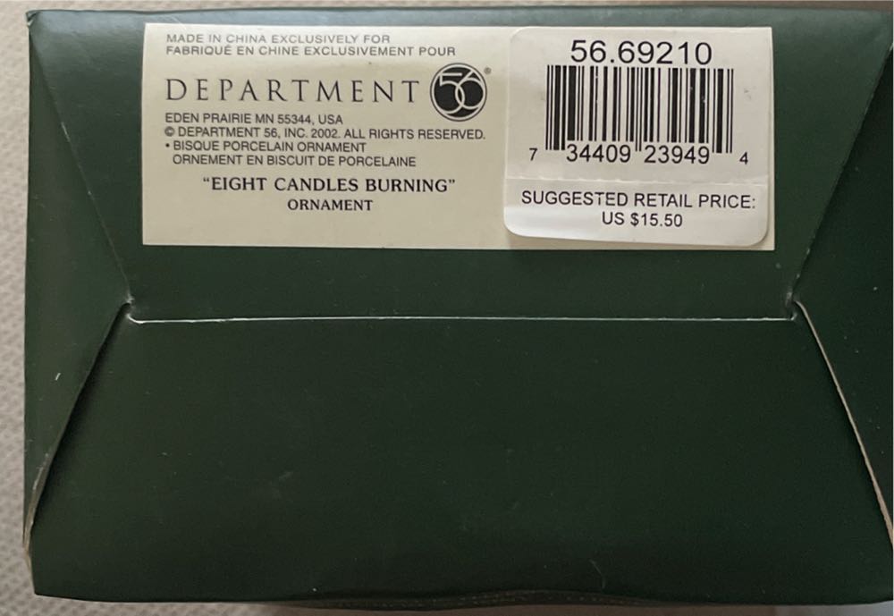 Eight Candles Burning  (Snowbabies) ornament collectible [Barcode 734409239494] - Main Image 2