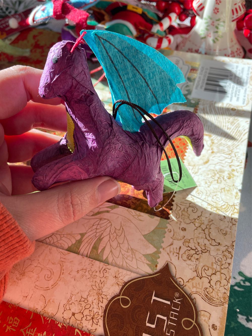 CRYPTID - Paper Mache Dragons Quartet - World Market  ornament collectible [Barcode 26040622] - Main Image 2