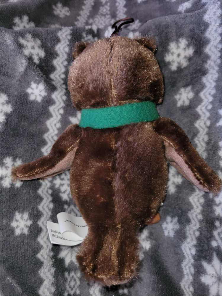 Stuffed Owl- Brown with Green Scarf  ornament collectible - Main Image 2