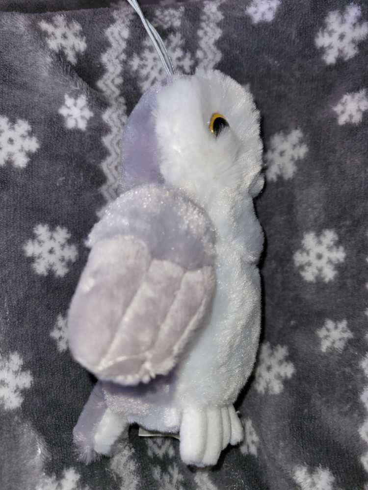 Stuffed Owl- White and Grey  ornament collectible - Main Image 3
