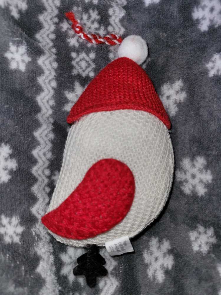 Stuffed Owl- Cream and Red with Glasses and Hat  ornament collectible - Main Image 2