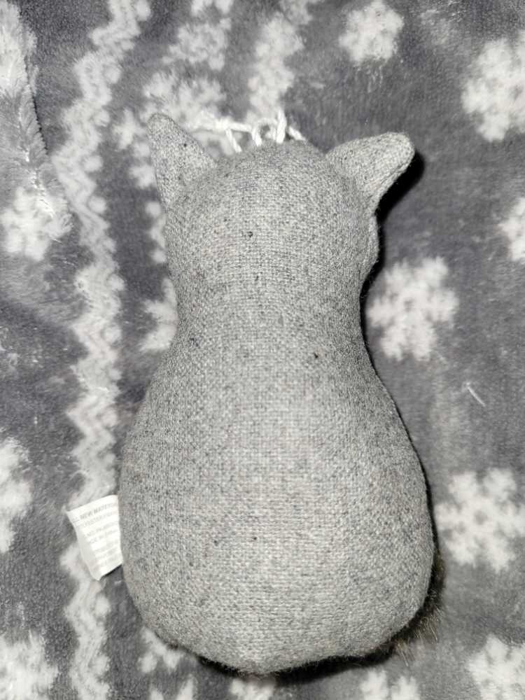 Stuffed Fox- Grey and Cream  ornament collectible - Main Image 2