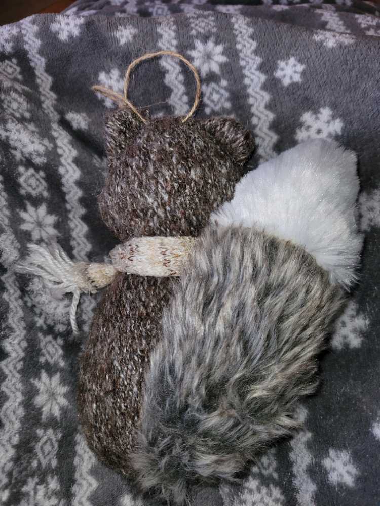 Stuffed Fox- Brown with Cream Scarf, Large  ornament collectible - Main Image 2