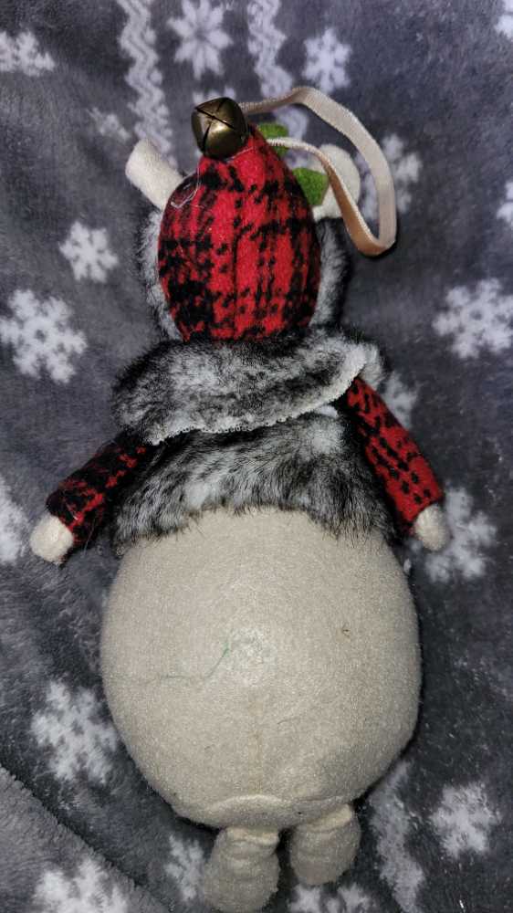 Stuffed Mouse- Cream with Fur Trimmed Coat and Hat  ornament collectible - Main Image 2