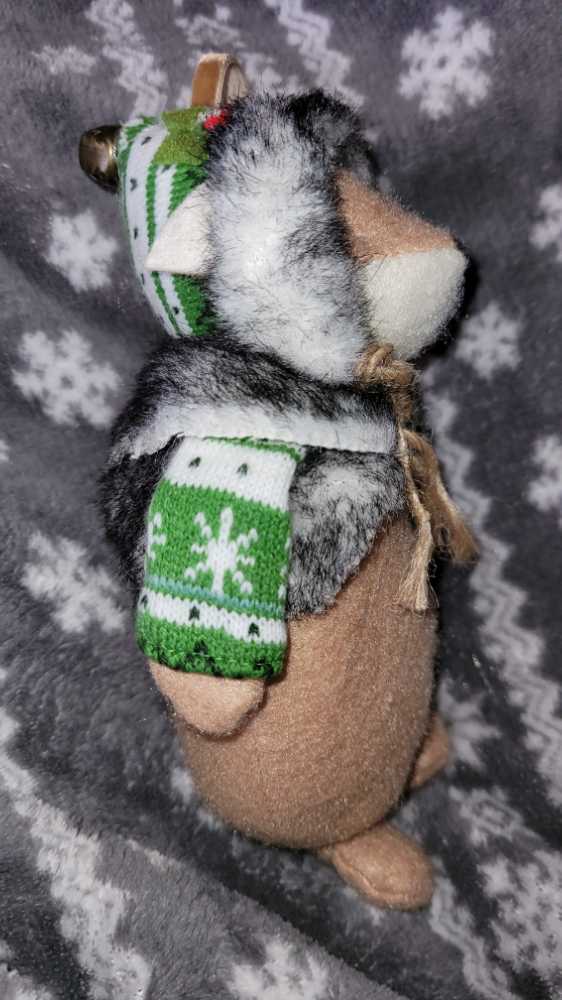Stuffed Fox- Brown and White with Fur Trimmed Hat and Coat  ornament collectible - Main Image 3