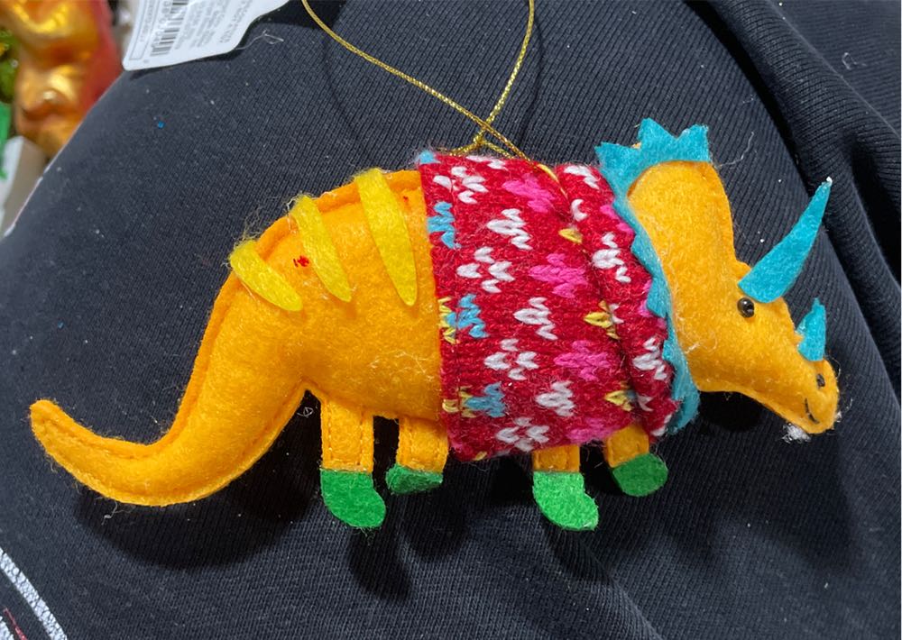 DINOS - Felt Festive Triceratops - Target  ornament collectible [Barcode 042738030492] - Main Image 1