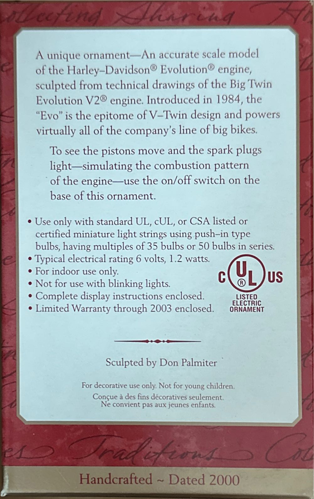 Big Twin Evolution Engine - Magic Plug-in (Harley Davidson Motorcycles) ornament collectible [Barcode 015012569452] - Main Image 2