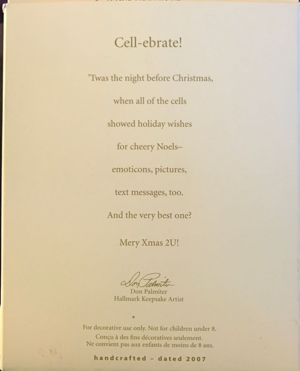 Cell-ebrate! - Fun (Christmas Tree) ornament collectible [Barcode 795902981884] - Main Image 2