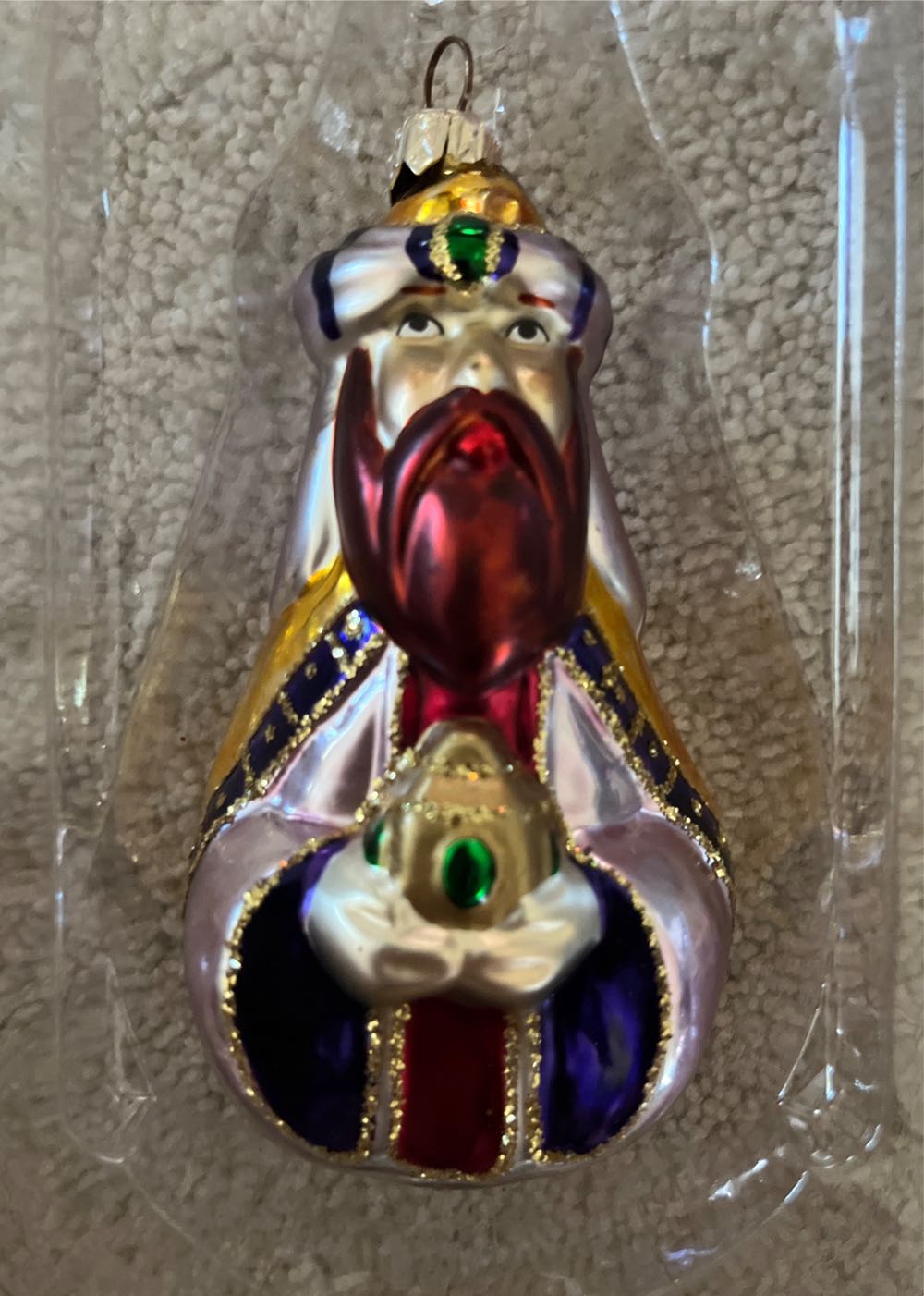 Hallmark Keepsake. Christmas. Blown Glass. 1998. Gold. Gifts For A King. Designed By Tracy Larsen. - Blown Glass (Gold: Gifts For A King) ornament collectible [Barcode 015012510508] - Main Image 2