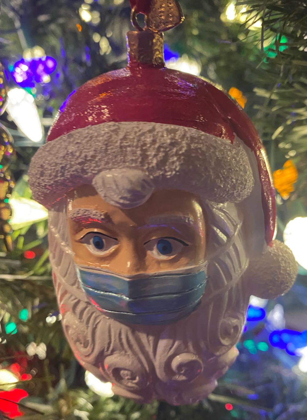 Santa Face Mask  ornament collectible - Main Image 1
