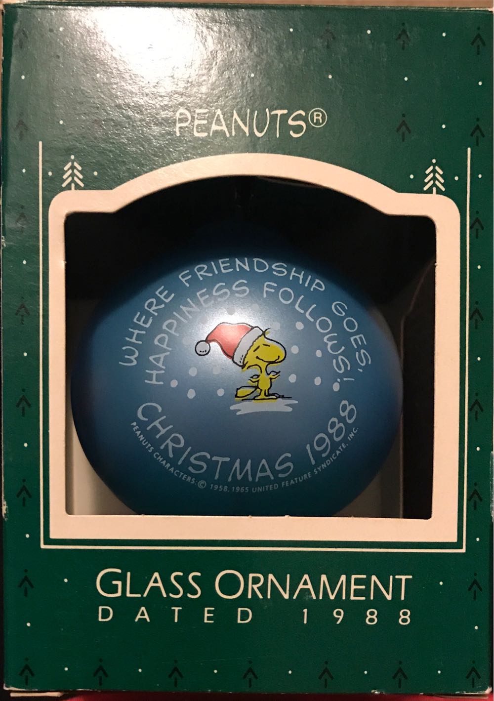 Peanuts Glass Ball 1988  ornament collectible - Main Image 2