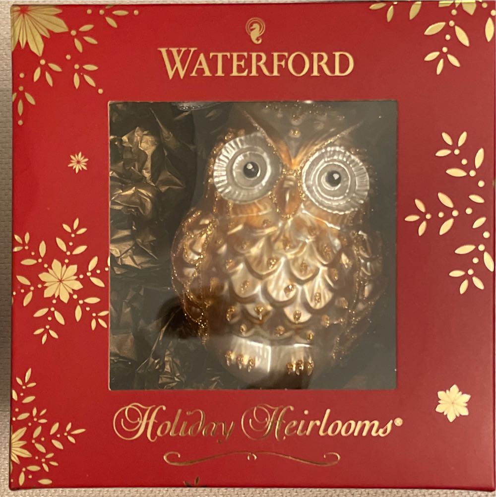 Lismore Golden Owl - Waterford Holiday Heirlooms ornament collectible [Barcode 701587343091] - Main Image 2