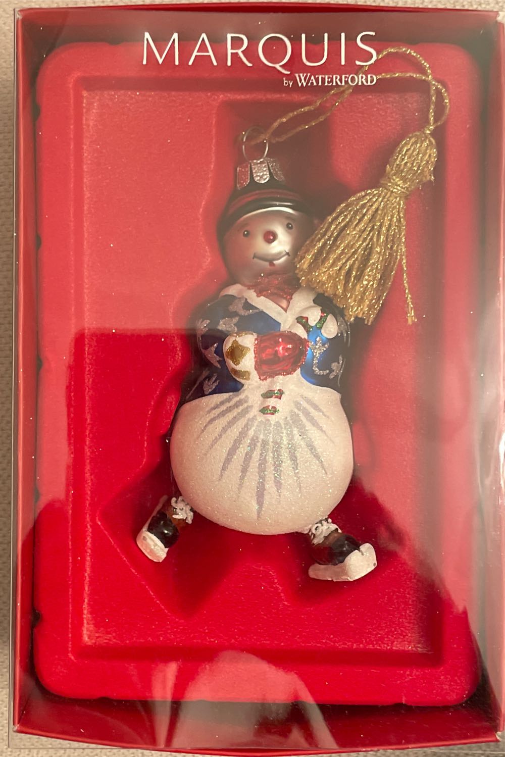 Marquis By Waterford Snow Boy Skater Snowman Christmas Tree Ornament - Marquis By Waterford ornament collectible [Barcode 024258497313] - Main Image 2