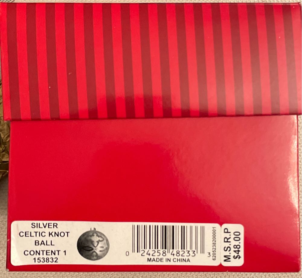 Silver Celtic Knot Ball Ornament - Waterford Holiday Heirlooms ornament collectible [Barcode 024258482333] - Main Image 3