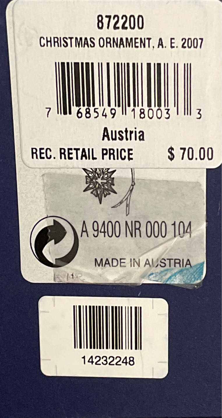 Swarovski 2007 Annual Edition Large Christmas Star Ornament - Annual Snowflake (Annual Edition Ornament) ornament collectible [Barcode 768549180033] - Main Image 3