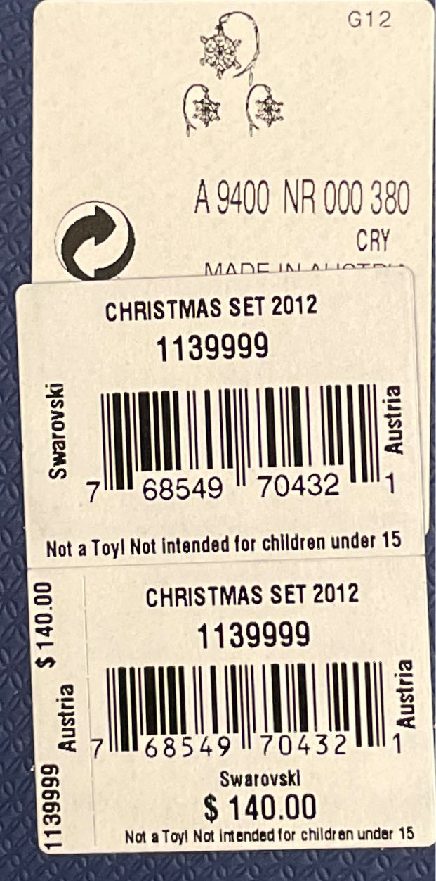 Swarovski Christmas Set 2012 (Annual Edition Ornament) ornament collectible - Main Image 2