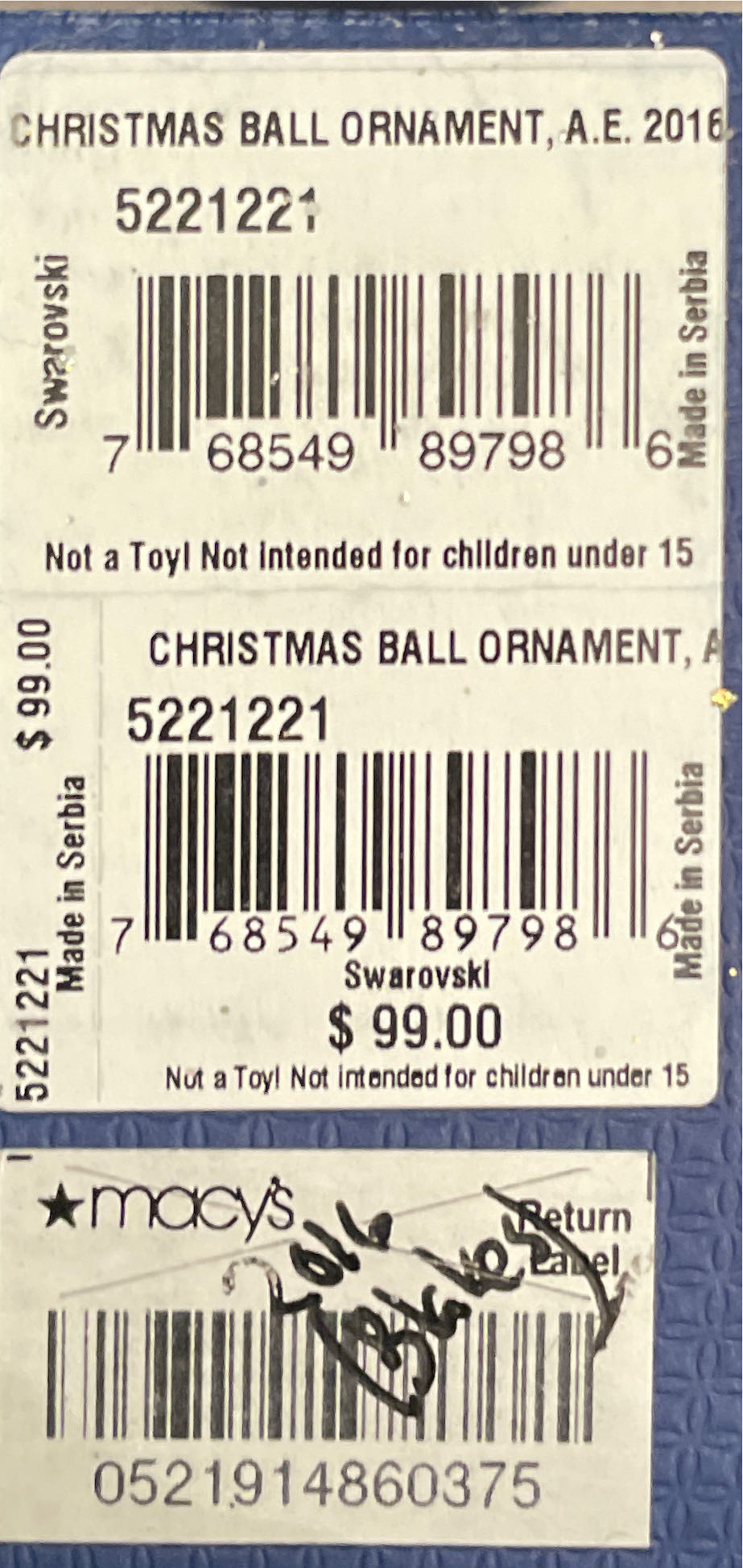 Swarovski Annual Edition Christmas Ball Ornament 2016  (Annual Edition Ornament) ornament collectible [Barcode 768549897986] - Main Image 2