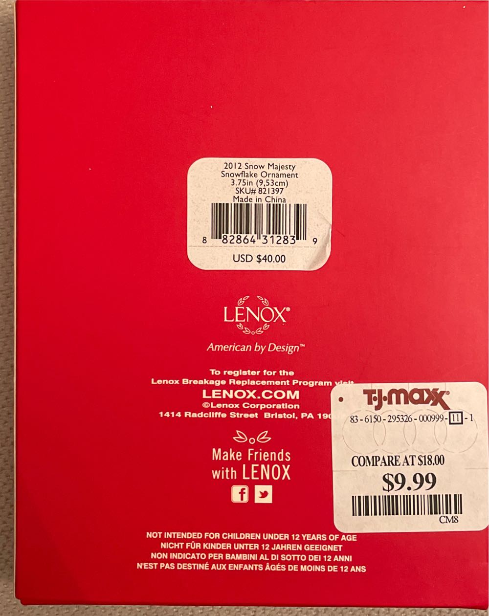 2012 Snow Majesty Snowflake Ornament  ornament collectible [Barcode 882864312839] - Main Image 2
