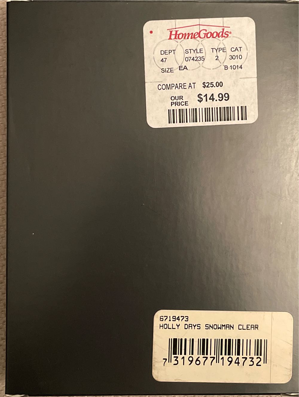 Holly Days Snowman Clear  ornament collectible [Barcode 7319677194732] - Main Image 2