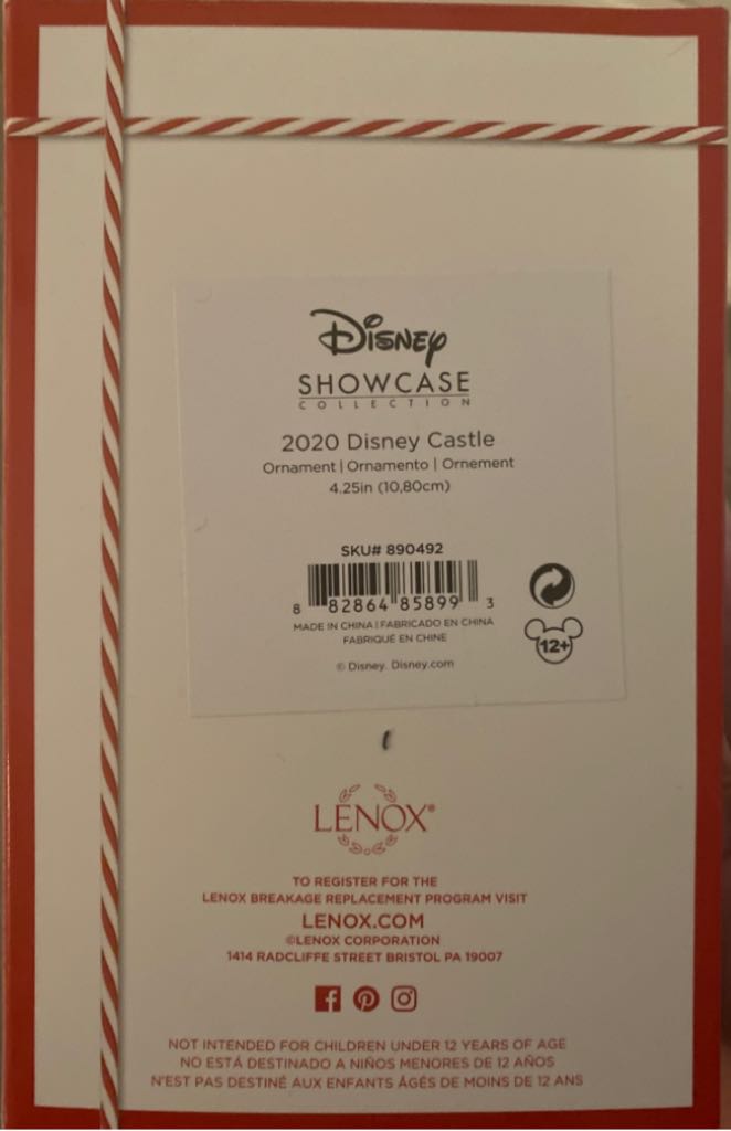 2020 Disney Castle Lenox - Disney Showcase Collection (Disney) ornament collectible [Barcode 882864858993] - Main Image 2