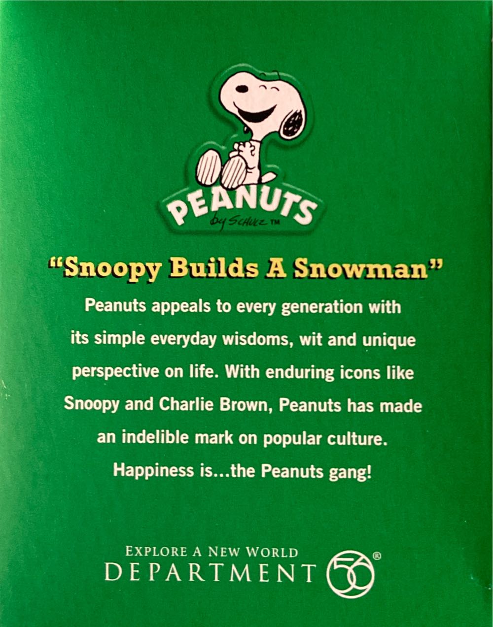 Snoopy Builds Snowman  ornament collectible [Barcode 045544338059] - Main Image 2