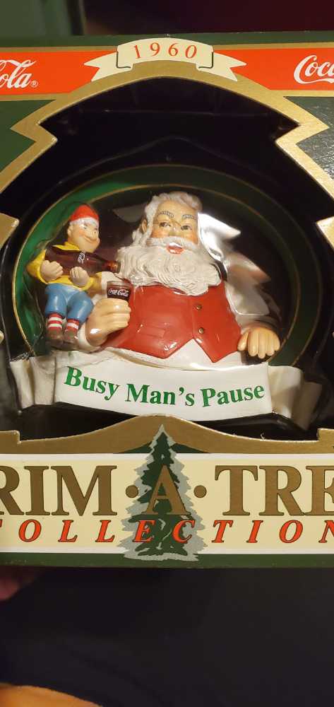 1960 - Santa with Elf Pouring Coke (“Busy Man’s Pause”) - Trim-A-Tree Collection (Coca-Cola Santa Claus) ornament collectible [Barcode 715429111090] - Main Image 2