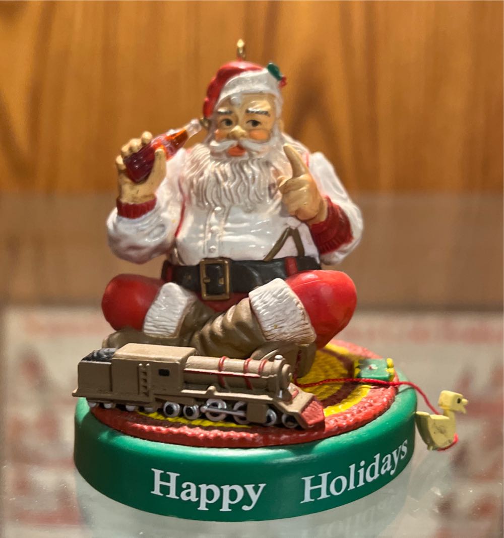 Santa with Train 1936 “Happy Holidays” - Trim-A-Tree Collection (Coca-Cola Santa Claus) ornament collectible [Barcode 715429091019] - Main Image 3