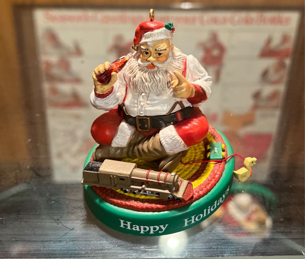 Santa with Train 1936 “Happy Holidays” - Trim-A-Tree Collection (Coca-Cola Santa Claus) ornament collectible [Barcode 715429091019] - Main Image 4