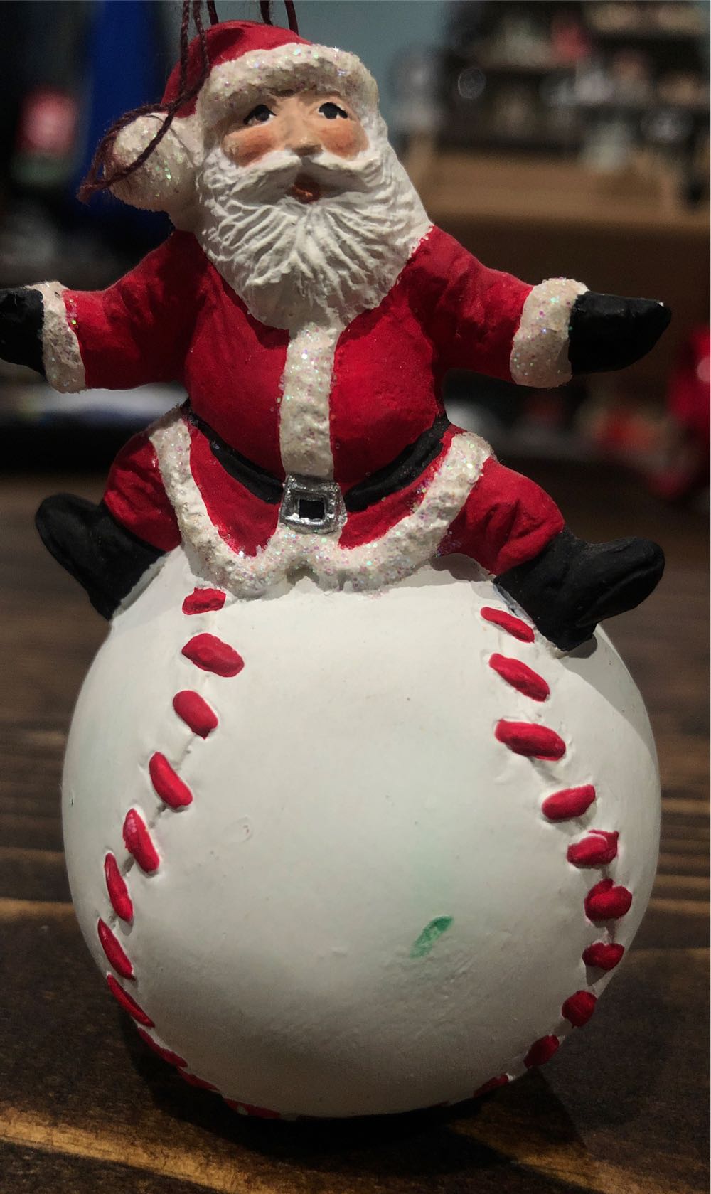 Santa On Ball  ornament collectible - Main Image 1