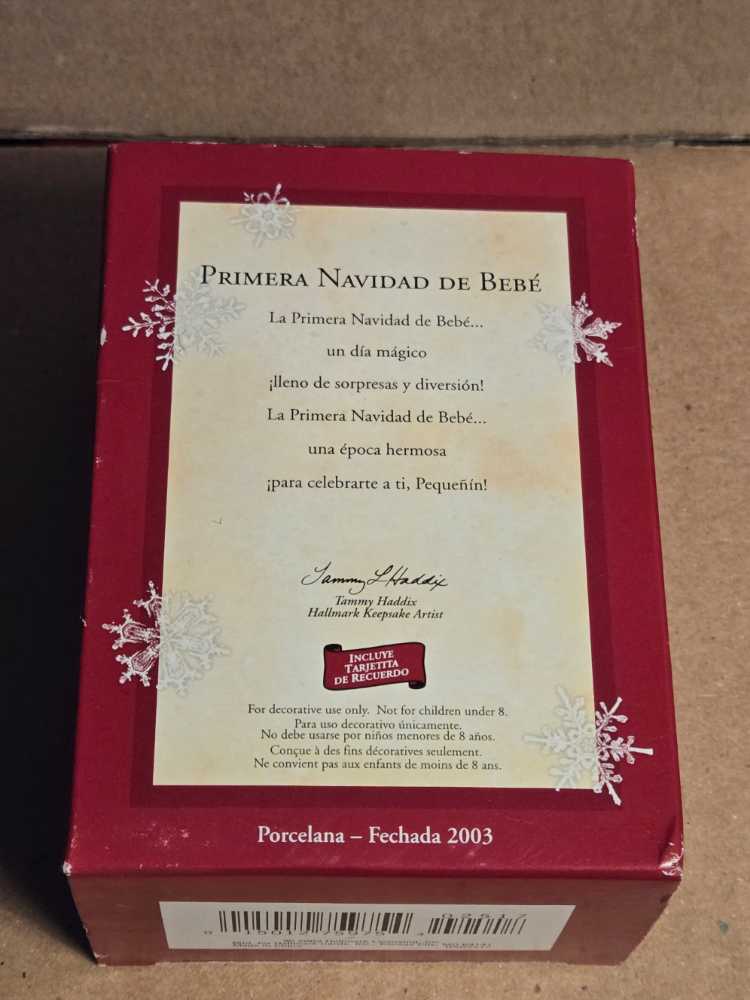 Primera Navidad De Bebe Porcelain  (bear and baby shoe) ornament collectible [Barcode 015012759754] - Main Image 2