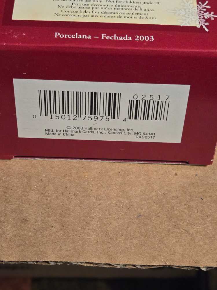 Primera Navidad De Bebe Porcelain  (bear and baby shoe) ornament collectible [Barcode 015012759754] - Main Image 3