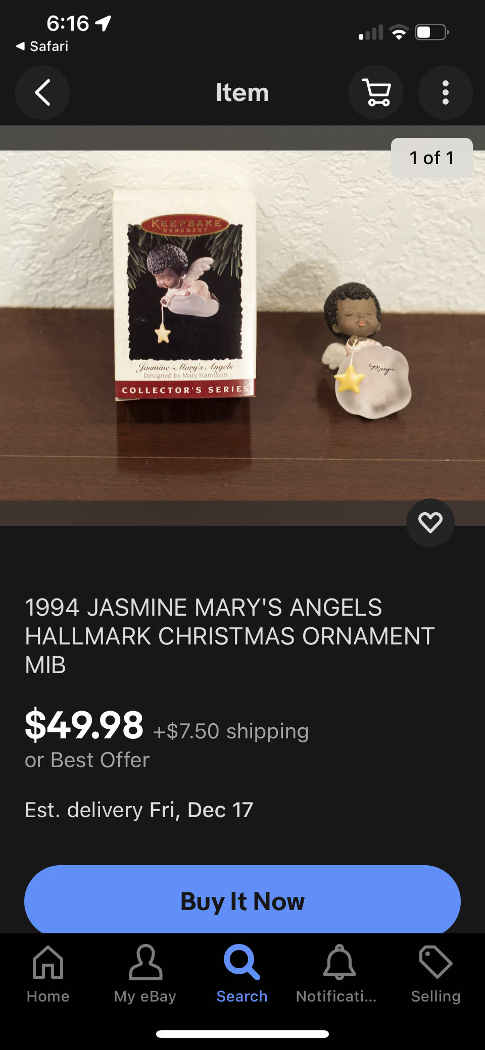 Hallmark Star Wars: The Mandalorian The Child Blown Glass Christmas Ornament