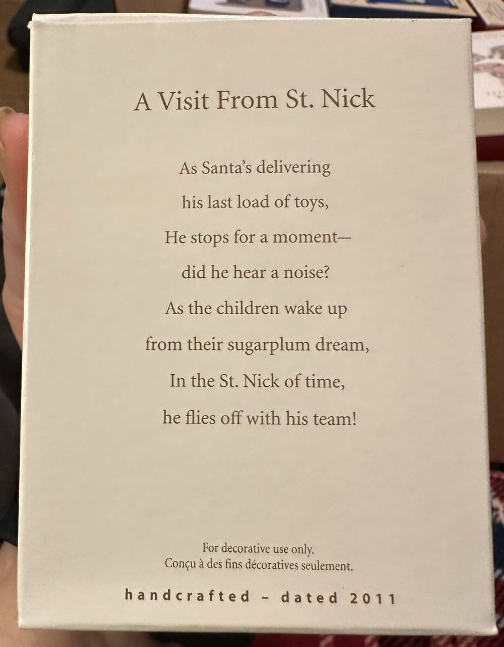 A Visit From St. Nick - Santa (Santa) ornament collectible [Barcode 795902197544] - Main Image 2