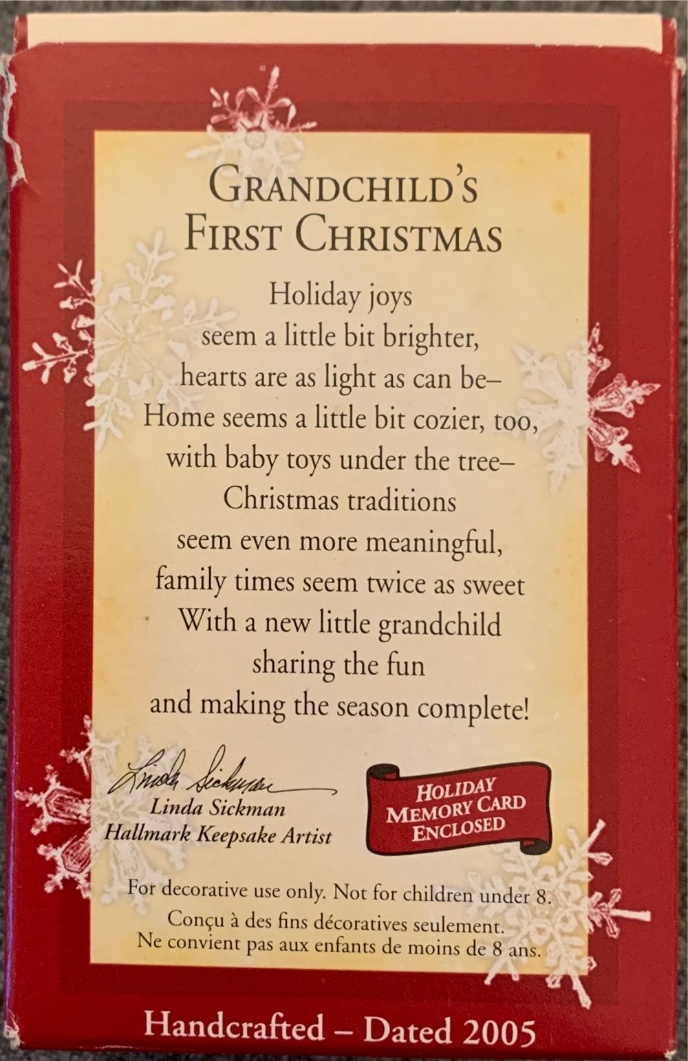 Grandchild’s First Christmas - Bear (Keepsake Ornament) ornament collectible [Barcode 015012876246] - Main Image 2