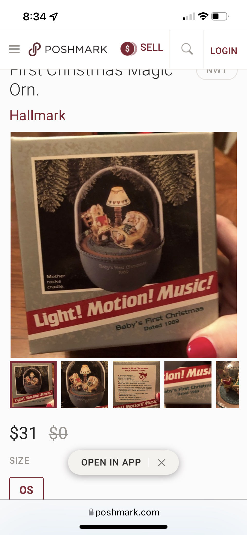 Baby’s First Christmas  - Lighted Keepsake Magic ornament collectible - Main Image 2